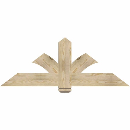 Ekena Millwork Redmond Rough Sawn Timber Gable Bracket, Douglas Fir, 60"W x 22"H x 4"D x 6"F, 9/12 Pitch GBW060X22X0406RED00RDF